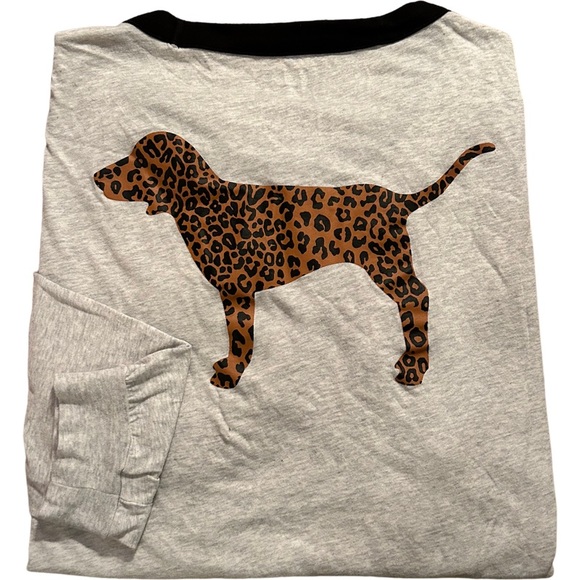 VS PINK cheetah pup long sleeve - Picture 3 of 7